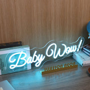 Baby Wow Blue Neon Sign