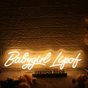 Babygirl Lipof Yellow Neon Sign