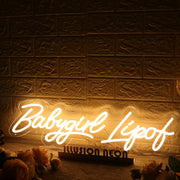 Babygirl Lipof Yellow Neon Sign