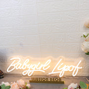 Babygirl Lipof Yellow Neon Sign