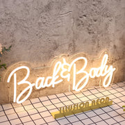 Back And Body Yellow Neon Sign