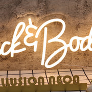 Back And Body Yellow Neon Sign