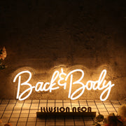 Back And Body Yellow Neon Sign