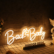 Back And Body Yellow Neon Sign