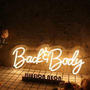 Back And Body Yellow Neon Sign