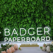 Badger Paperboard White Neon Sign