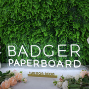 Badger Paperboard White Neon Sign