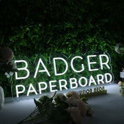 Badger Paperboard White Neon Sign