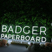 Badger Paperboard White Neon Sign