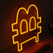 Baht Currency Symbol Yellow Neon Sign