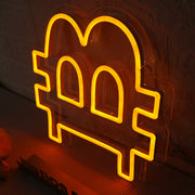 Baht Currency Symbol Yellow Neon Sign