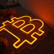 Baht Currency Symbol Yellow Neon Sign