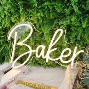 Baker Yellow Neon Sign