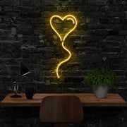 Balloon Heart Neon Sign