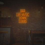 Bar Live Music Down Stairs LED Neon Sign