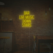 Bar Live Music Down Stairs LED Neon Sign