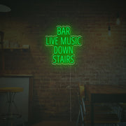 Bar Live Music Down Stairs LED Neon Sign