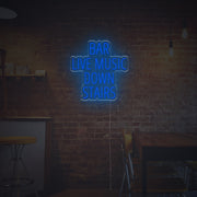 Bar Live Music Down Stairs LED Neon Sign