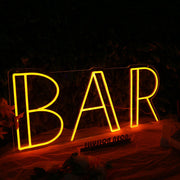 BAR Orange Custom Neon Sign