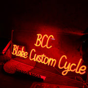 BCC Blake Custom Cycle Orange Neon Sign