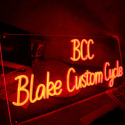 BCC Blake Custom Cycle Orange Neon Sign