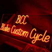 BCC Blake Custom Cycle Orange Neon Sign