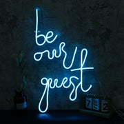 Be Our Guest Blue Neon Sign