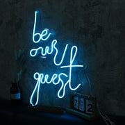 Be Our Guest Blue Neon Sign