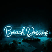 Beach Dreams Blue Neon Sign