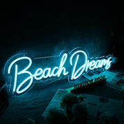 Beach Dreams Blue Neon Sign