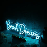 Beach Dreams Blue Neon Sign