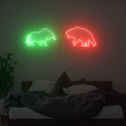 Bear Bull Neon Sign