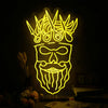 Bearded skull with scissors on head Neon Sign