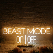 Beast Mode On Off Yellow Neon Sign