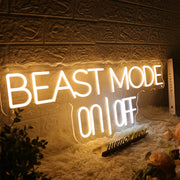 Beast Mode On Off Yellow Neon Sign