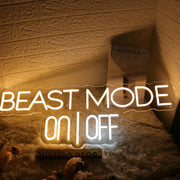 Beast Mode On Off Yellow Neon Sign