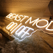 Beast Mode On Off Yellow Neon Sign