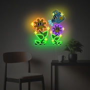 Beautiful Daisies LED Neon Acrylic Artwork