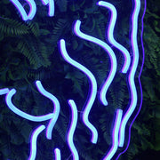 Beautiful Long haired Man Blue Neon Sign