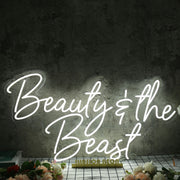 Beauty And The Beast White Neon Sign