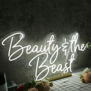 Beauty And The Beast White Neon Sign