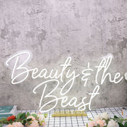 Beauty And The Beast White Neon Sign