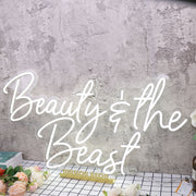 Beauty And The Beast White Neon Sign