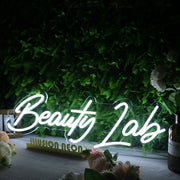 Beauty Lab White Neon Sign