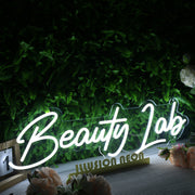 Beauty Lab White Neon Sign