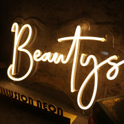 Beautys Yellow LED Neon Sign