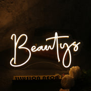 Beautys Yellow LED Neon Sign