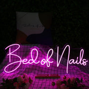 Bed of Nails Purple Neon Sign