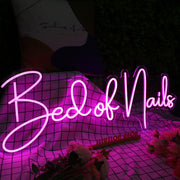 Bed of Nails Purple Neon Sign