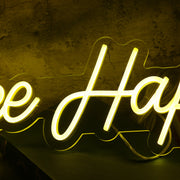 Bee Happy Yellow Neon Sign